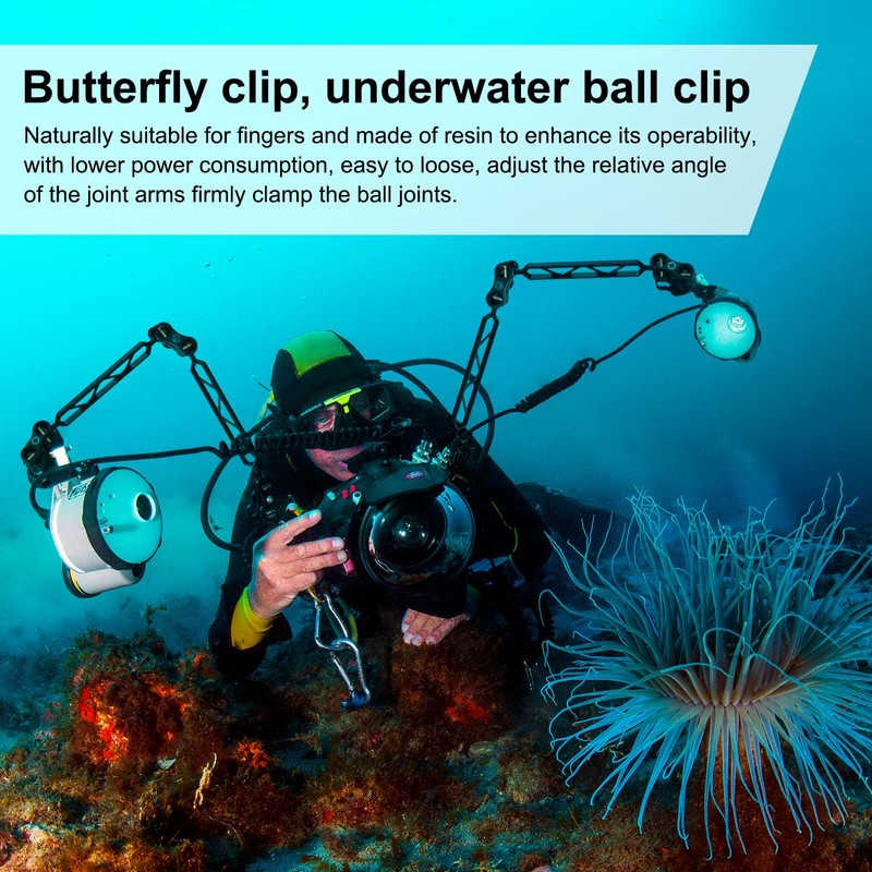 Sea frogs 2PCS Triple Ball Clamp Diving Camera Bracket Aluminum