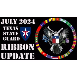 Gold Texas State Guard Exemplary Service Medal with Moiré Ribbon