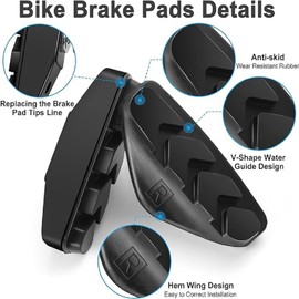 2 Pairs Premium Bike Brake Pads, Professional Caliper Brake Pads for Road Bicycle, Bike Brake Blocks of 50mm, Road Brake Pads C Shaped Pads for Mountain Bike, Come with Allen Wrench