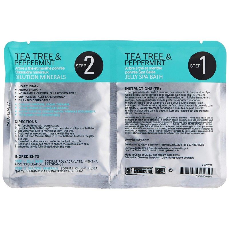 AvryBeauty Gel-Ohh Jelly Spa - Tea Tree & Peppermint,2 Count(Pack