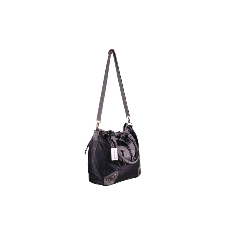 EyeCatch - Jenna Faux Leather Cross Body Duffle Bag ShoulderBag