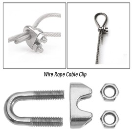 SG Store 4Pcs M12 Wire Rope Cable Clip Clamp 304 Stainless Steel Wire Rope Clevis Clips Accessories for Hanging Shade Sails Ceilings Anchors