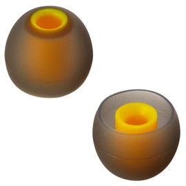 Earbud Tips Soft Silicone Earbuds Replacement Tips Fit for in-Ear Headphones(Inner Hole from 3.8mm - 4.2mm Earphones) 9 Pairs S/M/L,Gray/Yellow