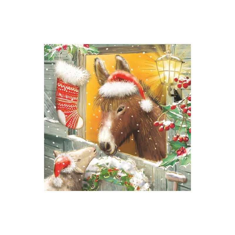 Tom Smith Giftmaker Pack 10 Square Christmas Cards 2 Festive