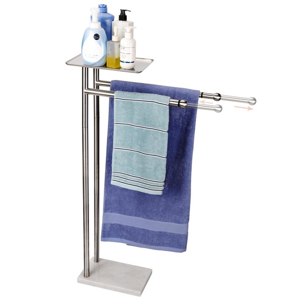 Towel Rack with Weighted Marble Base, Practical Tray at The