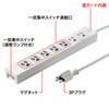 Sanwa Supply TAP-F37-3KR Power Strip 5 Interlocking Concentrated Switch +