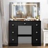 Yamissi Black Makeup Vanity Desk with Mirror & 3 Color