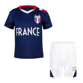 Cnins Camisetas de fútbol para niños y niñas, playera de entrenamiento de fútbol para niños y niñas, uniforme 2-14, Navy-france, 2 Años