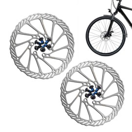 2Pcs 160MM Bike Disc Brake Rotor with 12 Pcs Screws Mountain Bike Brake Pads Low Noise Anti-Rust for Most Bicycle Road Bike Mountain Bike BMX MTB