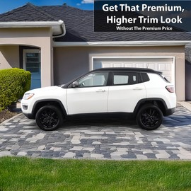 BOGAR TECH DESIGNS Side Window Chrome Delete Overlay Compatible with Jeep Compass 2018-2025, Gloss Black