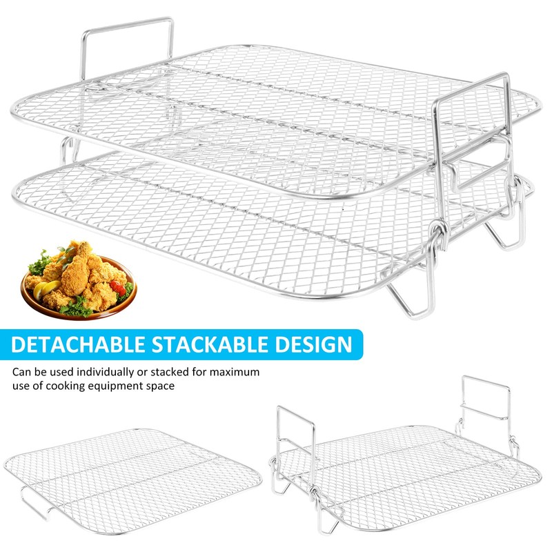2 Layer Air Fryer Rack - Stainless Steel Grill Dehydrator