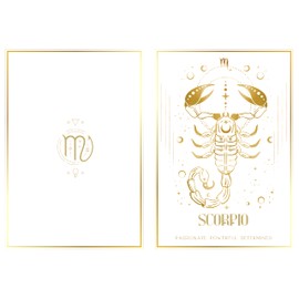 WBdesignz Greeting Card Zodiac Sign Scorpio with Envelope - Zodiac Sign Scorpio Gold Envelope Astrology Birthday Card Recognition Luxury Zodiac Symbol (DIN A6)
