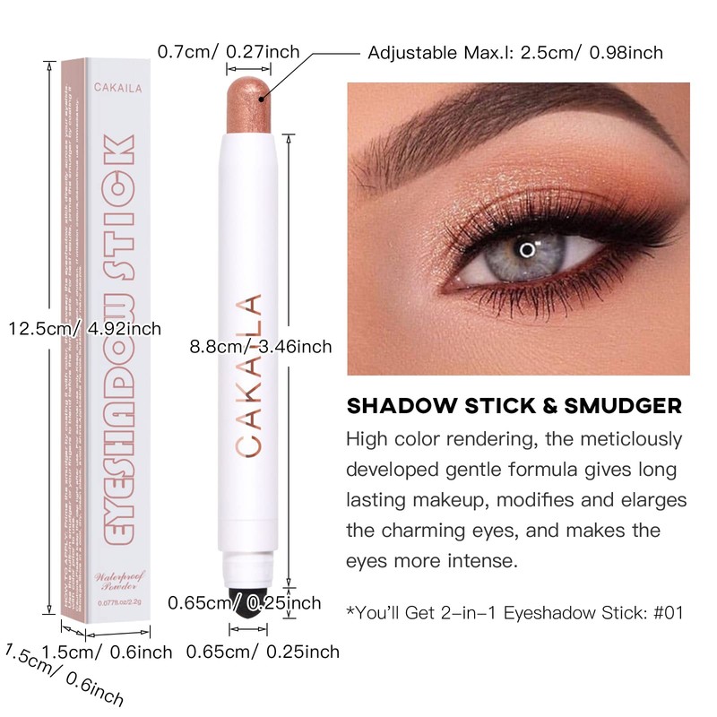 LOKFAR Cream Eye-Shadow Stick, Waterproof Cream Eyeshadow Pen Rotatable Creamy