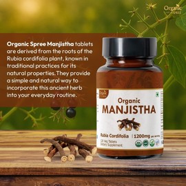 ORGANIC SPREE MANJISTHA 120 Tablets | Rubia Cordifolia (Manjistha) | USDA Organic Certified | Organic and Natural 120tab (1)