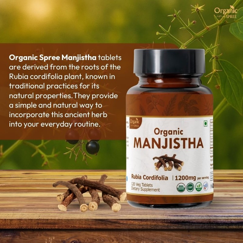 ORGANIC SPREE MANJISTHA 120 Tablets | Rubia Cordifolia (Manjistha) |
