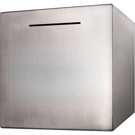 Piggy Bank Made of Stainless Steel, Piggy Banks for Adults Coin Bank,Can Only Save The Piggy Bank That Cannot be Taken Out (Make.Your.Dreams.Happen(4.72 inch-Silvery)) Room Decor Ornaments - Colour: Make.your.dreams.happen