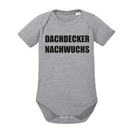 clothinx Roofer Offspring Funny Gift for Birth Baby Bodysuit Organic, Grey (sports grey)