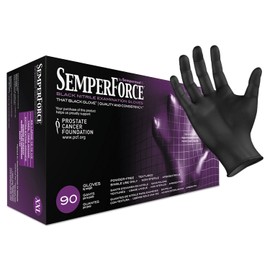 Sempermed BKNF106 SemperForce Nitrile Glove, 4 Mil, Powder-Free, XX-Large, Black (Case of 900)