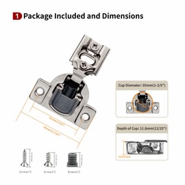 STIANC 6 Pack 1/2" Overlay 2D Soft Close Hinges for Face Frame Kitchen Cabinet, 3 Way Adjustability, Quiet Self-Shut Door,105 Degree