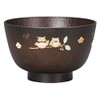 Yamanaka Lacquer M16341-4 Range Kyoto Type Heathered Soup Bowl Owl