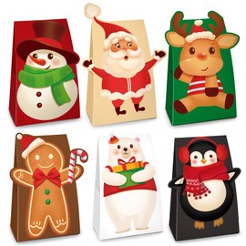 WEEPA Christmas Candy Gift Boxes, Xmas Treat Boxes Assorted Paper Candy Boxes for Christmas Sweets, Chocolate, Christmas Decorations, Pack of 24