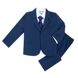 Spring Notion Baby Toddler Boys' Classic Fit Formal Suit Set –Wedding, Ring Bearers, Baptism, and Christening, Blue 18M