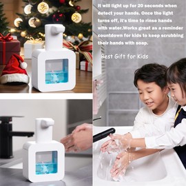 AMYESE Automatic Foam Soap Dispenser - Cute Kids Touchless Unicorn Hand Soap Dispenser,Wall Mount Waterproof USB Rechargeable, 13.5oz/ 400ml for Bathroom Countertop, Kitchen, Office, Hotel, Preschool