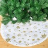 120 cm Christmas Tree Skirt, Christmas Tree Blanket White Gold