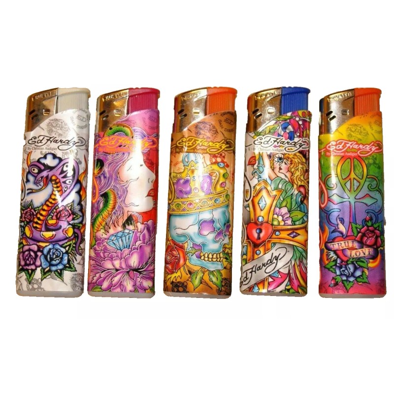 Ed Hardy 5 PC Ed Hardy Lighters Tattoo Different Design