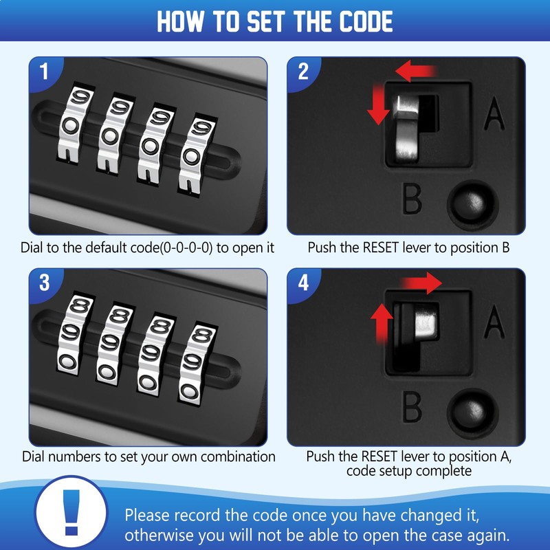 Portable Travel Safe Lock Box 4-Digit Combination Mini Safe Box,