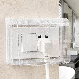 No-Drill Waterproof Outlet Cover Safety Socket Protector Waterproof Outlet Horizontal 2ea