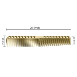 SANON Hair Comb Aviation Aluminum Metal Cutting Comb Hairdressing Salon Comb Large Gold