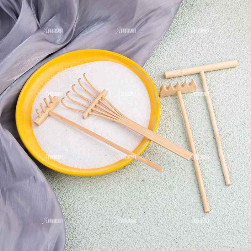 AUEAR, 4 Pack Mini Sand Rake Zen Garden Bamboo Rakes