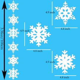 6PCS No-DIY Paper Strings Snowflake Hanging Decorations Birthday Party Supplies,Snowflak Hanging Decorations Garland,Winter Wonderland Party Decorations,White Christmas Snowflake Decorations