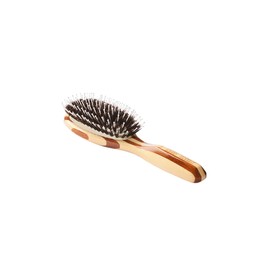 Shine & Condition Hair Brush | 100% Natural Bristle + Nylon Pin | Pure Bamboo Handle | Small Oval | Striped Finish | Model 848 - SB