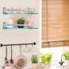 Sanbege 2-Pack Tempered Glass Bathroom Shelf with Rail, 15" x