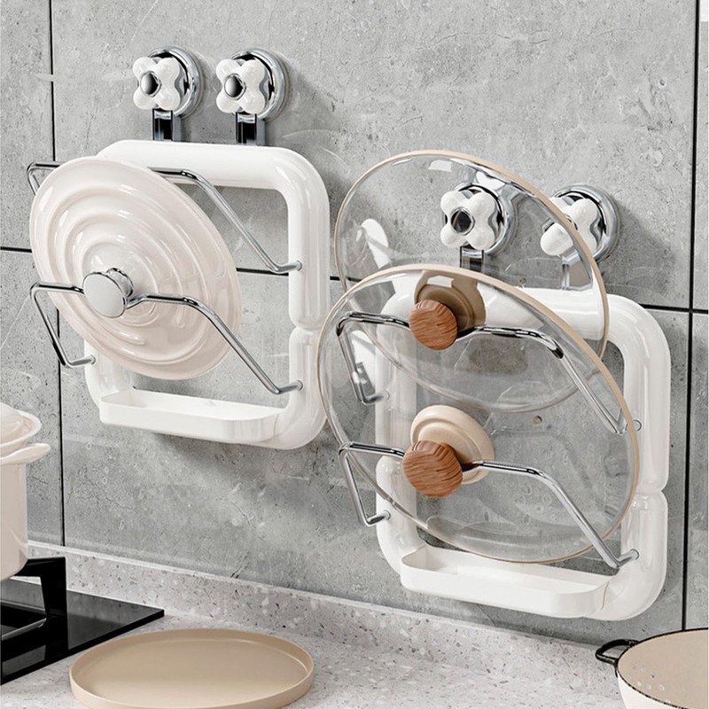 Pot Lid Organizer for Cabinet | 2-Tier Anti-Slip Pan Lid