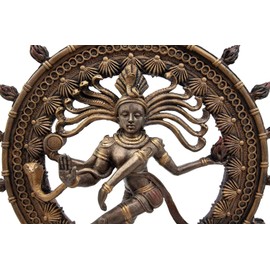 Ebros Gift 9" Tall Hindu Shiva Nataraja by Fire Wheel Statue Lord of The Dance Cosmic Dancer God Statuette Sanskrit Hinduism Supreme Deity Altar Eastern Enlightenment Yoga Figurine