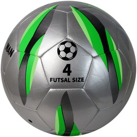 JPHNAN Futsal Ball Indoor Low Bounce Soccer Ball - Size 4,Thick TPU Material, Silver Green - Perfect for Training, Games & Practice - Ideal for Ages 14+ Students, Youth & Adults