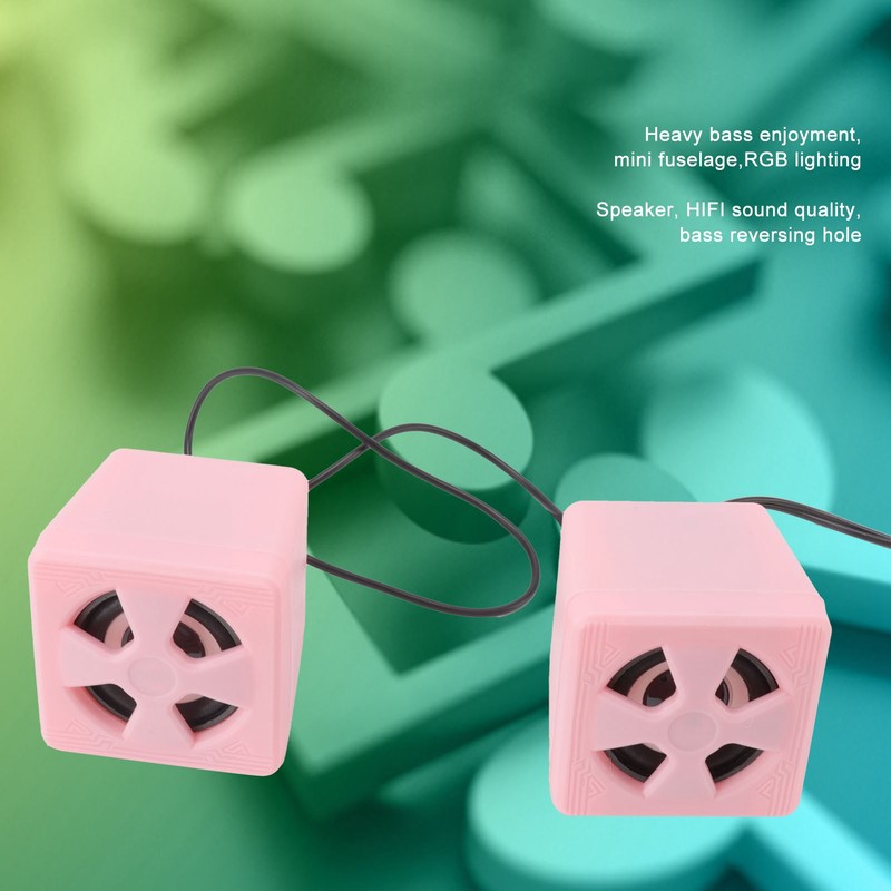 1 Pair 3.5mm Desktop Speaker Stereo Surround Sound Volume Adjustment