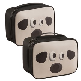 Siomlana 2 Piece Set of 2 Cosmetic Pouches, Single Layer and Double Layer Cosmetic Bag, Large Capacity, Dividers, Makeup Pouch, Large, Cosmetic Pouch, Lightweight, Vanity Pouch, Cute, Cartoon-Style,