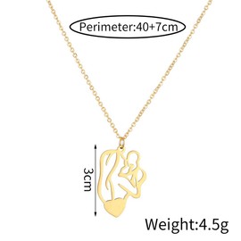 DUTACK Mother Daughter Family Pendant Necklace Stainless Steel Chain Kids Silver Pendant Necklaces Jewelry Women Mother's Day Gift Sterling Silver, Sterling Silver