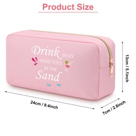 Beach Gifts for Women Friends Beach Makeup Bag Funny Vacation Gift for Women Beach Lover Beach Themed Gift Graduation Vacation Gift for Teens Girls Bestie Sister Oxford Cloth Travel Makeup Pouch