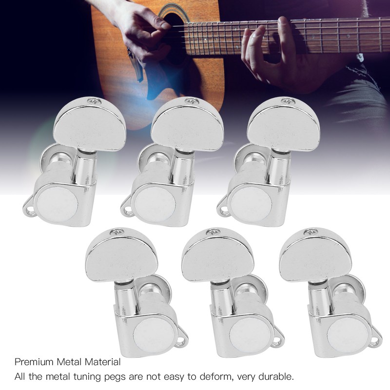 6Pcs Guitar String Tuning Peg Metal 3 Left 3 Right