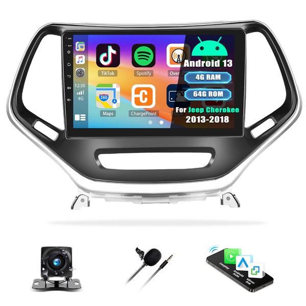 [4G+64G] Android 13 Car Stereo for Jeep Cherokee 2013-2018 with