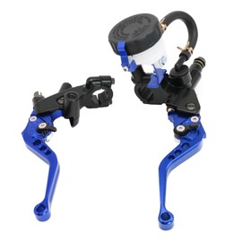ZSDTRP Motorcycle 7/8" 22mm Handlebar Brake Master Cylinder Clutch Lever Left & Right Set Universal Compatible with Motorcycle Street Sport Dirt Pit Mini Bike Scooter ATV (Blue)