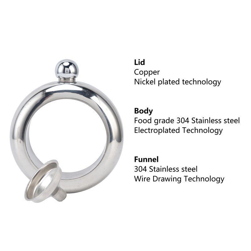 Flask Bangle Bracelet Stainless Steel Wine Flasks Gift for Carrying