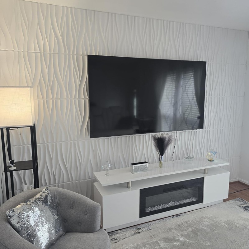 STICKGOO Wave Wall Panels for Interior Wall Decor, White 3D