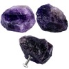 mookaitedecor Set of 2 Natural Amethyst Raw Crystal Cabinet Knobs,