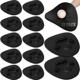 Leyndo 12 Pcs Baseball Training Glove Foam Fielding Trainer Infield Training Gloves Baseball Fielding Gloves for Quick Hands Batting Practice Two Hands, Black Color